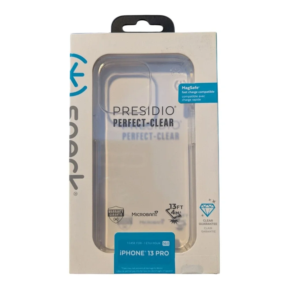 i1. Speck Presidio Perfect Clear Glitter Case for Apple iPhone 13 Pro - Clear
